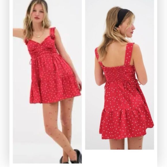 For Love & Lemons Willa Mini Ditsy Dot Minidress- Sz Medium NWT $249 - Picture 1 of 13